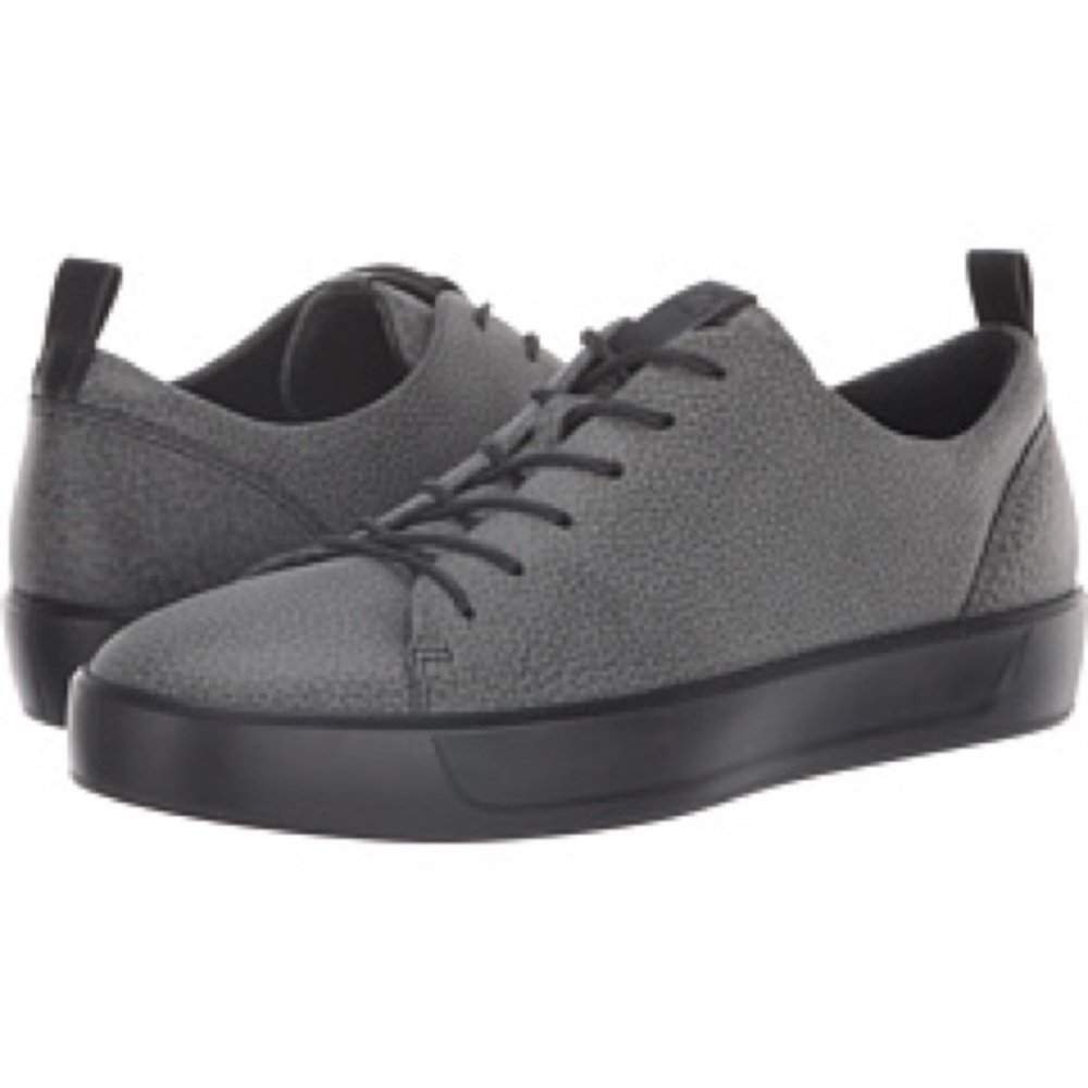 NEW ECCO Soft 8 Tie Sneakers Gray Pebbled Leather Business Casual Women 11